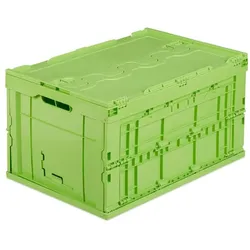 Relaxdays 4 x Transportbox 60 L mit Deckel Grün