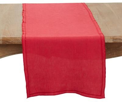 Saro Lifestyle Stonewashed Overlock Edge Table Runner