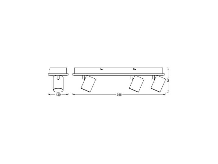 OSRAM LED-Deckenstrahler MARS CLICK-SELECT, 3 Spots, schwarz CLICK-SELECT, schwarz, für Wohn- / Esszimmer, Metall, Modern