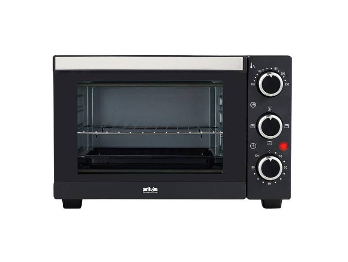 Silva Homeline Minibackofen, Schwarz, Kunststoff, 40.5x26.5x35 cm, Timer, akustisches Signal Ein-/Aus, Innenbeleuchtung, herausnehmbares Krümelblech, Kochgeschirr, Küchengeräte, Sonstige Küchengeräte