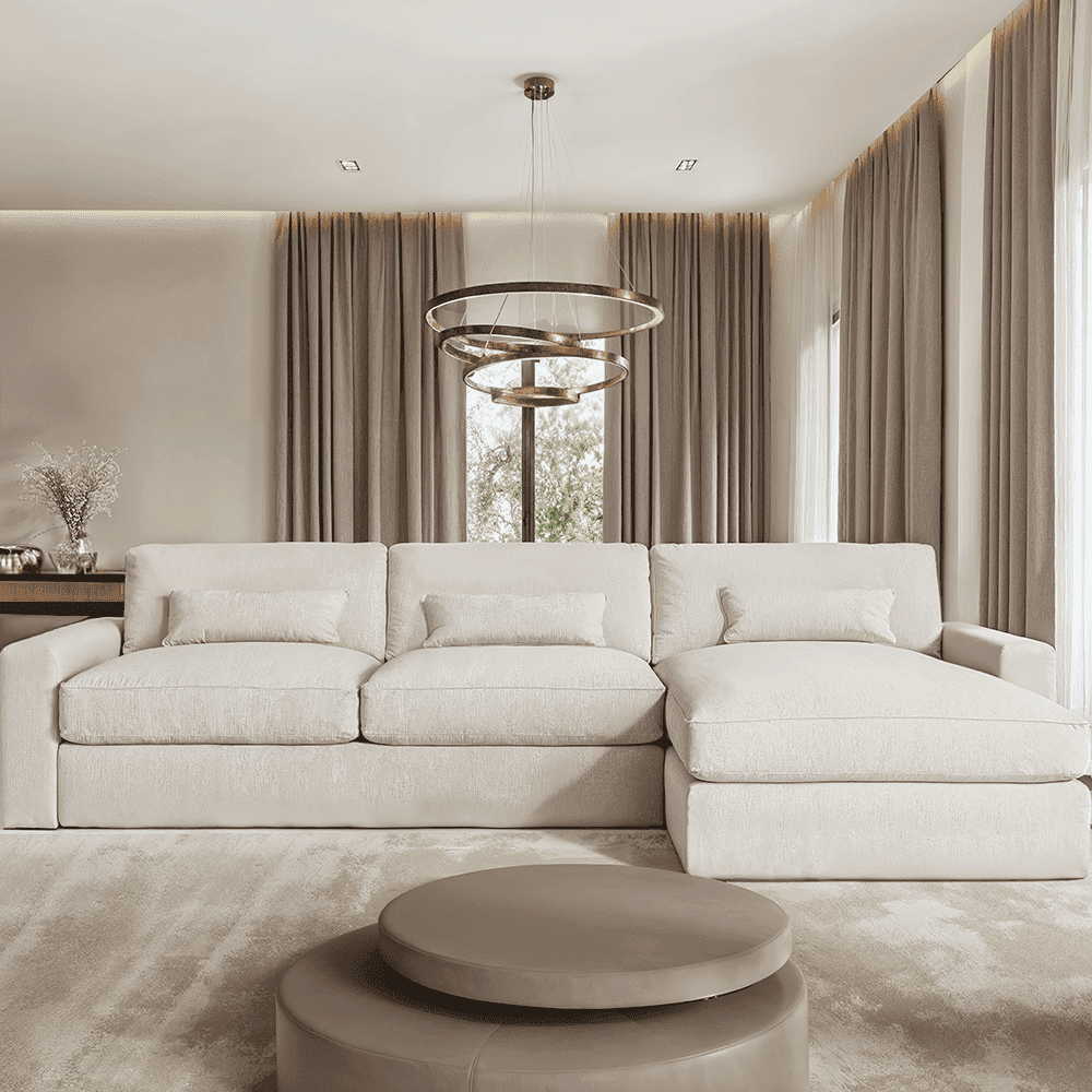 Tribeca Ash Greige Large Right Hand Facing Chaise End Sofa