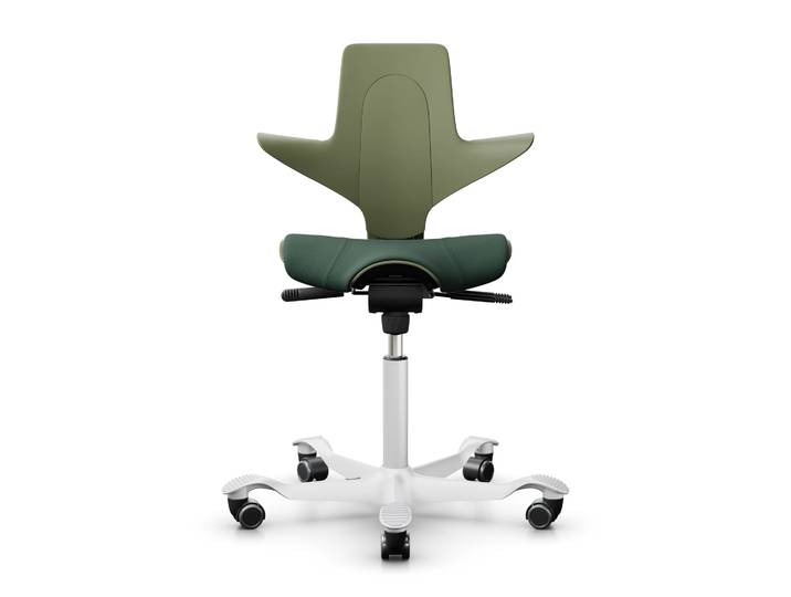 Saddle chair HAG Capisco Puls 8020, Green/White, New, Ergonomic chair - ideal for flexible working