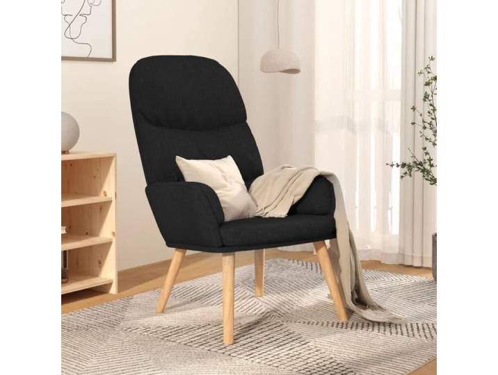 Fauteuil scandinave de relaxation MVS - Chaise de relaxation Noir Tissu 8 2 Kg
