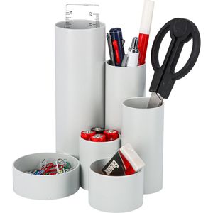 M&M Stiftehalter Schreibtisch-Boy, Recycling-Kunststoff, 6 Fächer, vanille