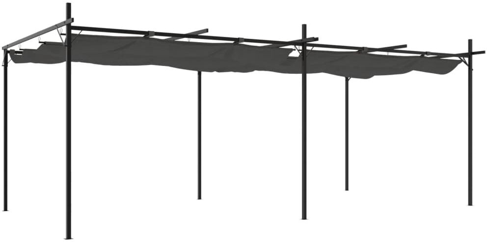 vidaXL Pergola avec toit rétractable anthracite 589x292x230 cm