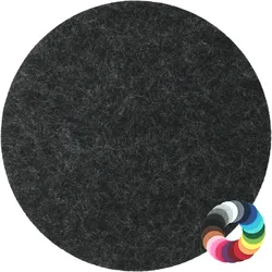 BIASTO - Premium Filz Untersetzer - rund 15cm - Farbe: dunkelgrau-meliert (HF026). Design Glas-Untersetzer für Getränke, Tisch, Bar, Tasse, Vase