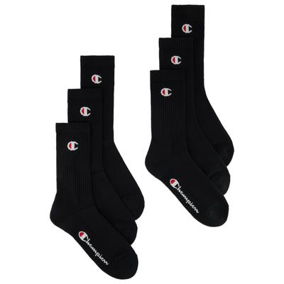 Tennissocken CHAMPION, Damen, Gr. 35-38, schwarz (6x schwarz), Obermaterial: 70% Baumwolle, 28% Polyester, 2% Elasthan, Socken Tennissocken, 6er-Pack, sportliche Tennissocken, mit Logoschriftzügen, aus Baumwolle