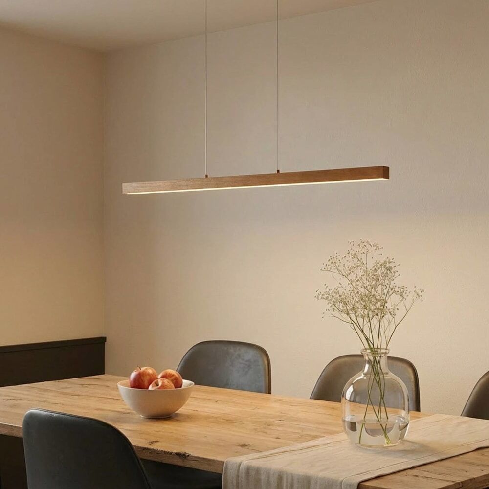 Lucande Lámpara de techo de madera marrón