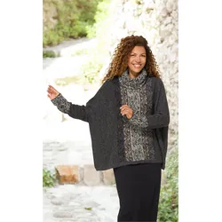 Alpaka-Pullover in Jacquard anthrazit in Größe 36-42 von DW-Shop, Anthrazit, 36-42