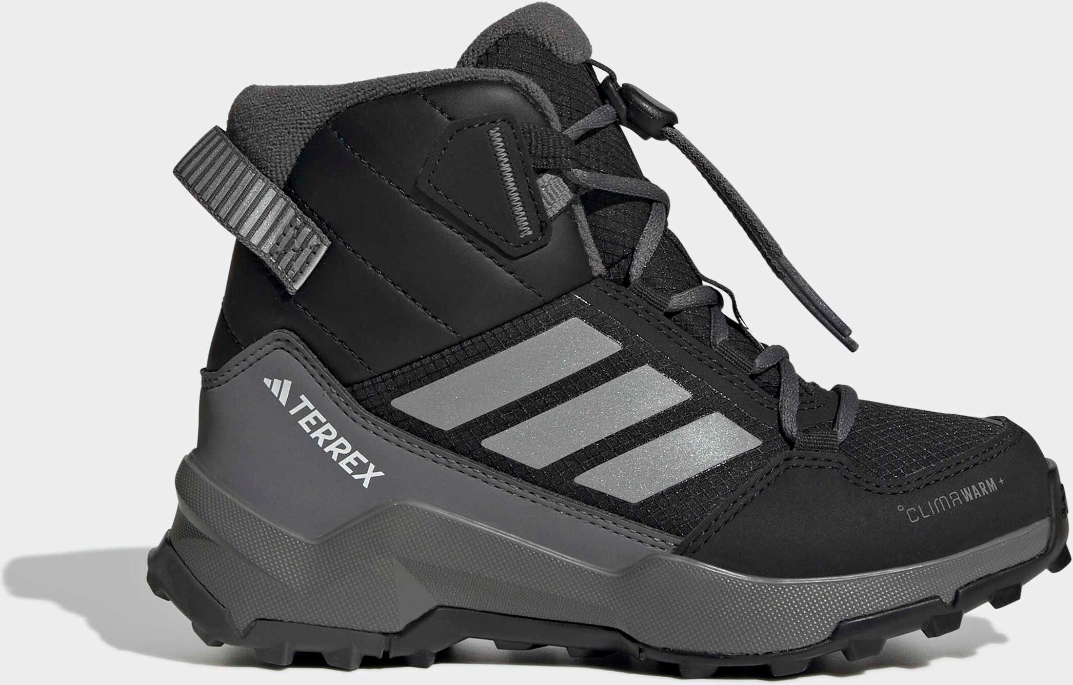 Winterstiefel ADIDAS TERREX "AX4R MID CLIMAWARM+ KIDS", Kinder, Gr. 34, core schwarz, matte silber, grau six, Synthetik, Textil, Schuhe Winterstiefel, gefüttert core schwarz, matte silber, grau six 34