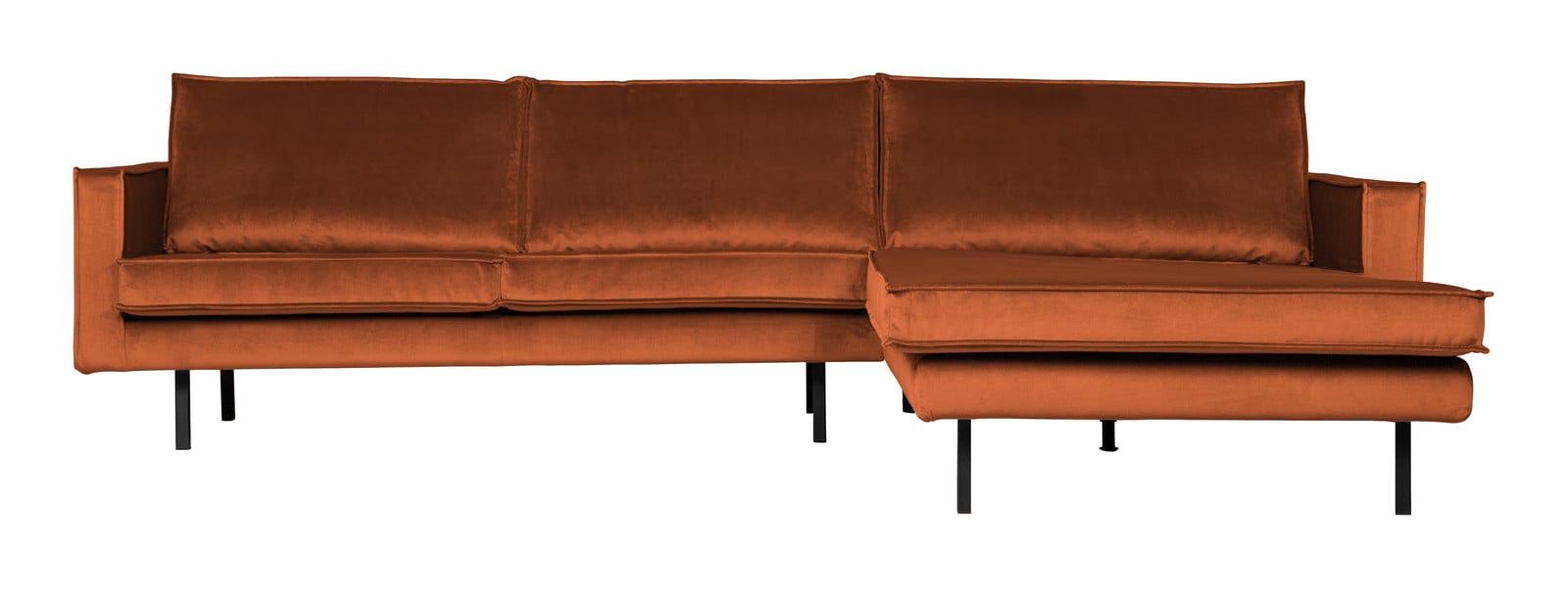 WOOOD Loungebank Rodeo Rechts Velvet Roestbruin BePureHome