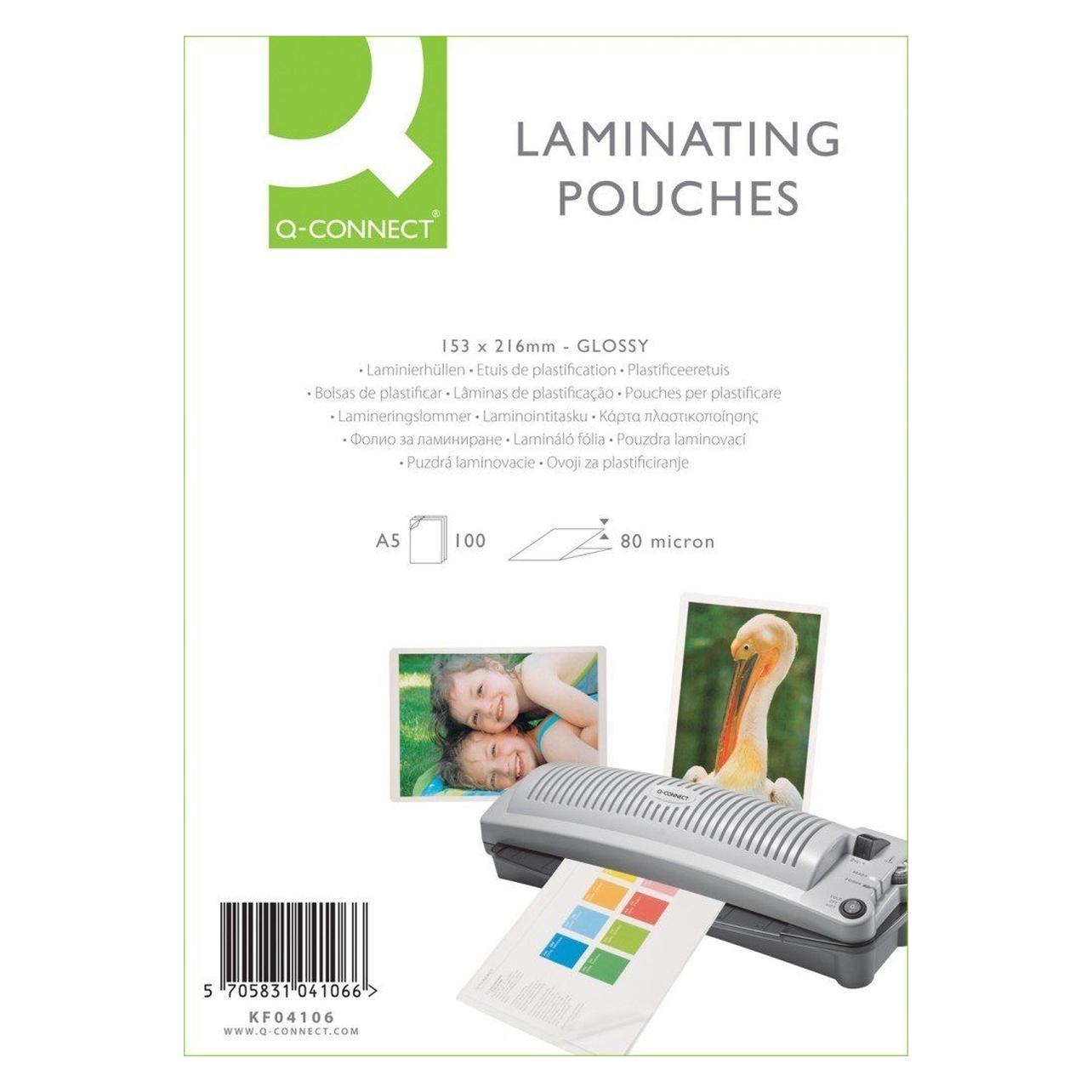 Q-Connect Laminierfolien glänzend (A5, 100 Stk., 80 µm) (KF04106)