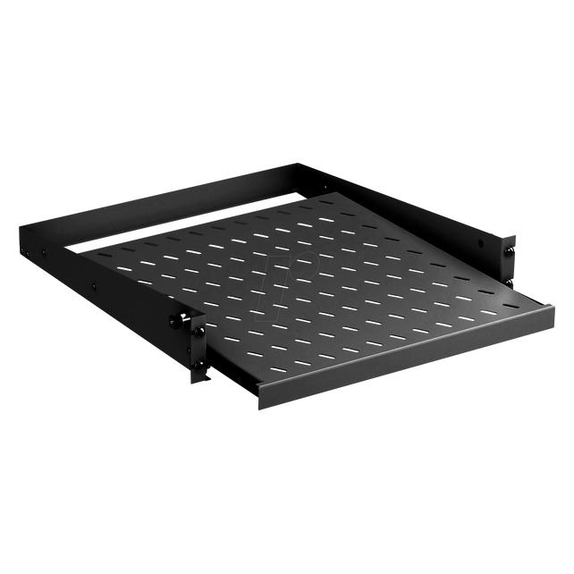 EFB Elektronik 19" 2HE Fachboden ausziehbar, T=555 mm, 20 kg, Frontbefestigung, RAL9005 (691667TS.2C)
