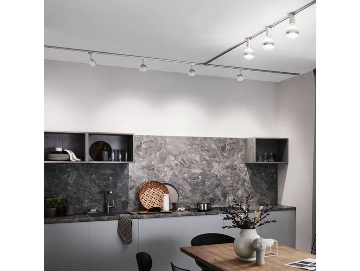 Paulmann URail LED-Spot Pane, signalweiß, 3000K, dimmbar, weiß / opal, für Wohn- / Esszimmer, Metall, Modern