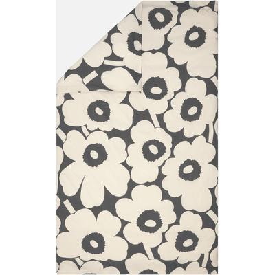 Bettbezug MARIMEKKO "UNIKKO", grau, B:140cm L:200cm, Perkal (Bio-Baumwolle), Obermaterial: 100% Baumwolle, Bettbezüge, Bettwäsche aus Baumwolle, ab 135-1400x200cm, Kissen separat verfügbar