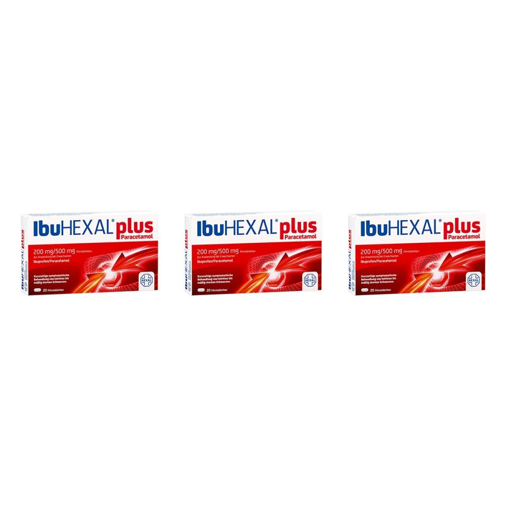 Hexal AG Ibuhexal Plus Paracetamol 200 mg/500 mg Filmtabletten 08104396