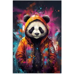 POSTER Panda - Jacke - Graffiti - Orange Wanddeko 40x60 cm