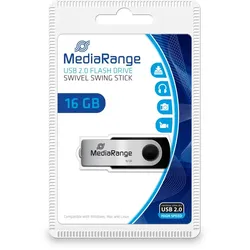 MediaRange MR910 USB-Stick 16 GB USB Type-A / Micro-USB 2.0 Schwarz, Silber