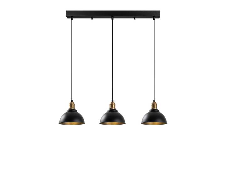 Suspension 3 lampes noir/doré pour îlot