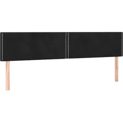 Décoshop26 - Kopfteil Schlafzimmeraccessoire 2-teiliges Möbelstück 100 x 5 x 78/88 cm schwarzer Samtstoff TDL0206270