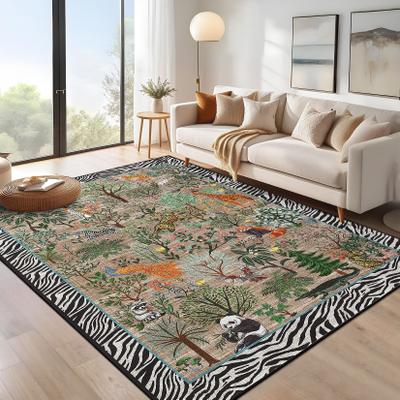 "Garvee Modern 5'x7'Area Rug,Jungle Adventure Washable Rug for Kids Room - 2'3"" x 12' Runner"