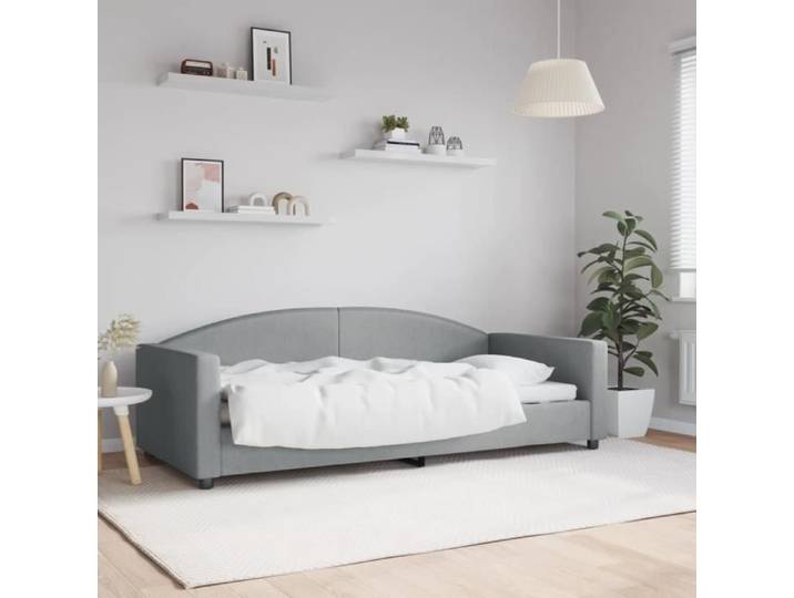 Lit de repos gris clair 90x200 cm Tissu 354111