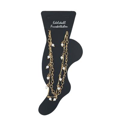 Fußkette ADELIA´S "Fußkettchen – aus Edelstahl", gold, Fußketten, Damen, Edelstahl, Ideal als Geschenk für besondere Anlässe