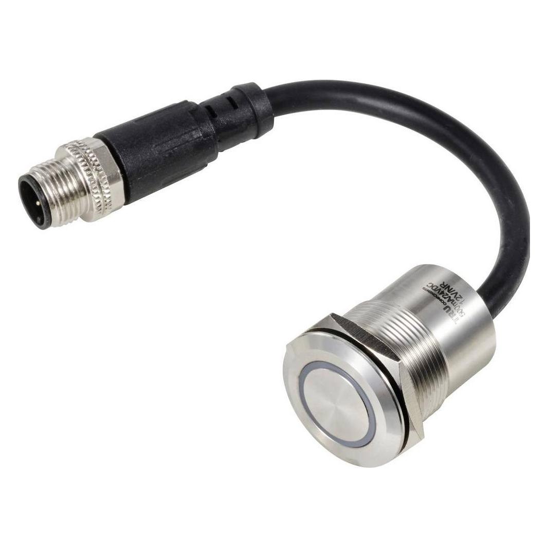 Tru Components TC-12835304 TC-PS223P10YSSR12T M12 MALE CONNECTOR Piezotaster 24 (TC-12835304)
