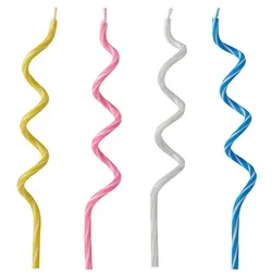 Papstar 12 Geburtstagskerzen 12,5 cm farbig sortiert "Spirale"