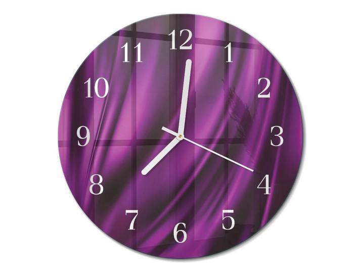 Tulup Wanduhr fi30 cm - Abstraktion, Lila, Glas, Rund, 30x30x0.4 cm, Dekoration, Uhren, Wanduhren