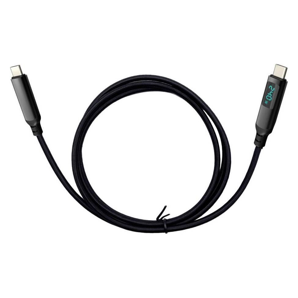 i-tec Thunderbolt 4/USB4 Class Pro Cable 240W with LCD 40 Gbps 150 cm (1.50 m, Thunderbolt 3, Thunderbolt 4, Thunderbolt 5, USB 4, 240 W) (TB4CBL150CMPRO)