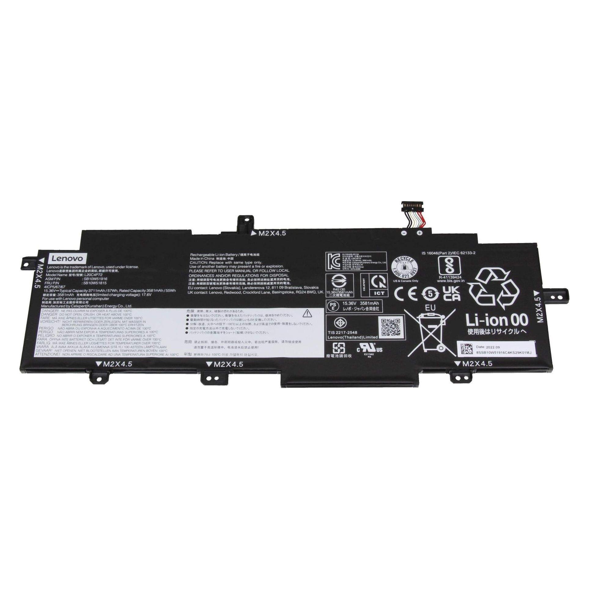 Lenovo Internal,4c,57Wh,LiIon,SMP (4 Zellen) (5B10W51814)
