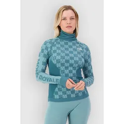 Mons Royale Ascender Merino Mock Neck Funktionsshirt light teal / jasper Gr. S