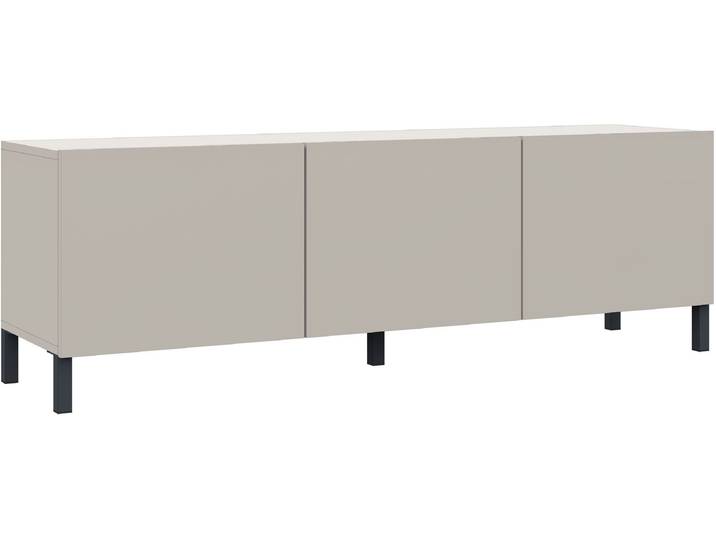 Lowboard BORCHARDT MÖBEL Sophia, TV-Schrank mit Metallfüssen , beige (kaschmir), B:139cm H:45cm T:35cm, Holzwerkstoff, Sideboards, Lowboard, Metallfüsse, grifflose Optik