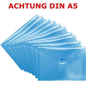 Foldersys Dokumententasche 40102-44, A5, aus Kunststoff, blau, für 100 Blatt, 10 Stück