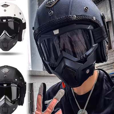 Modern Mode Marketplace Dustproof Motorcycle Goggles Off Road Helmet Face Mask For Motocross & Motorbike Riders silver