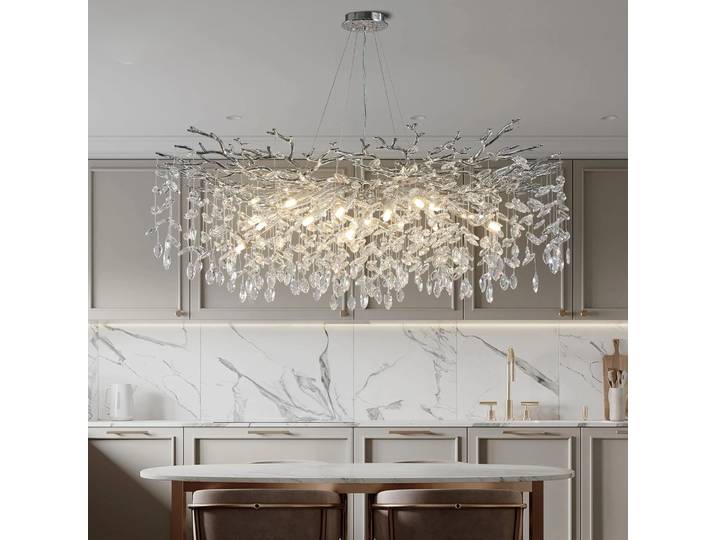Lustre en cristal moderne en forme de branche, lumière de luxe, pour salon, bureau, chambre à coucher, Bar, Villa, décoration