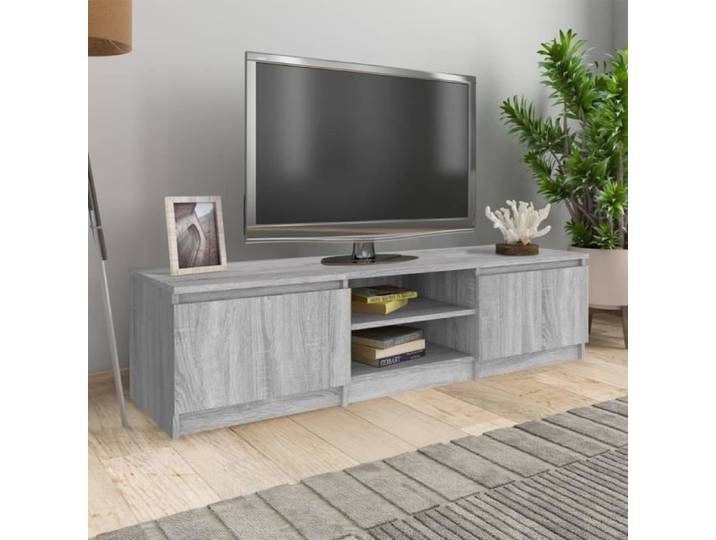 YAP Meuble TV Sonoma gris 140x40x35 5 cm Bois d'ingénierie R01