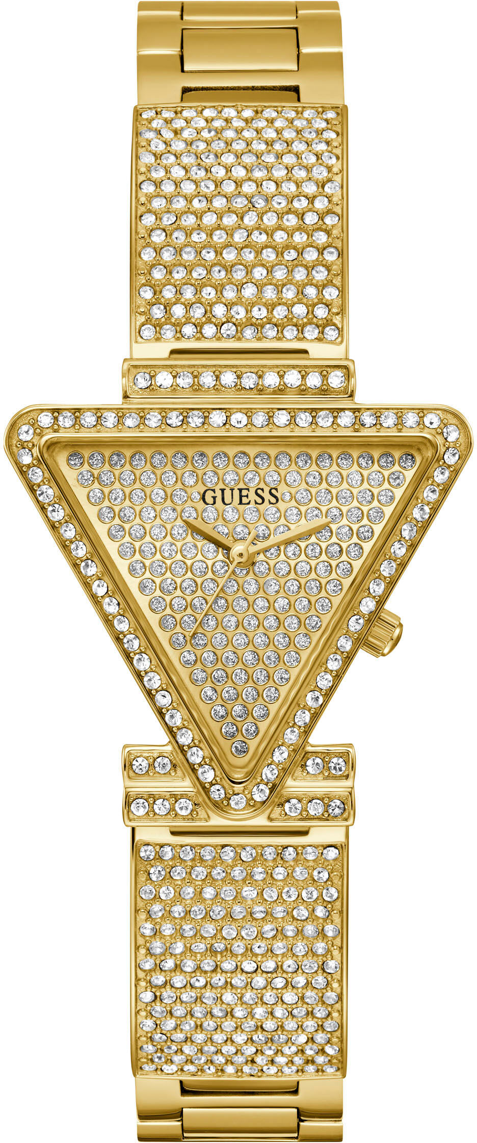 Quarzuhr GUESS "FAME", gold (gelbgoldfarben, champagnerfarben), Armbanduhren, Damen, gelbgoldfarben, Quarzuhr, Armbanduhr, Damenuhr