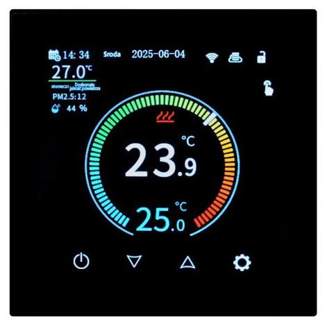 Auraton Octa WiFi-thermostaat met touchscreen en weekprogramma voor inbouwmontage