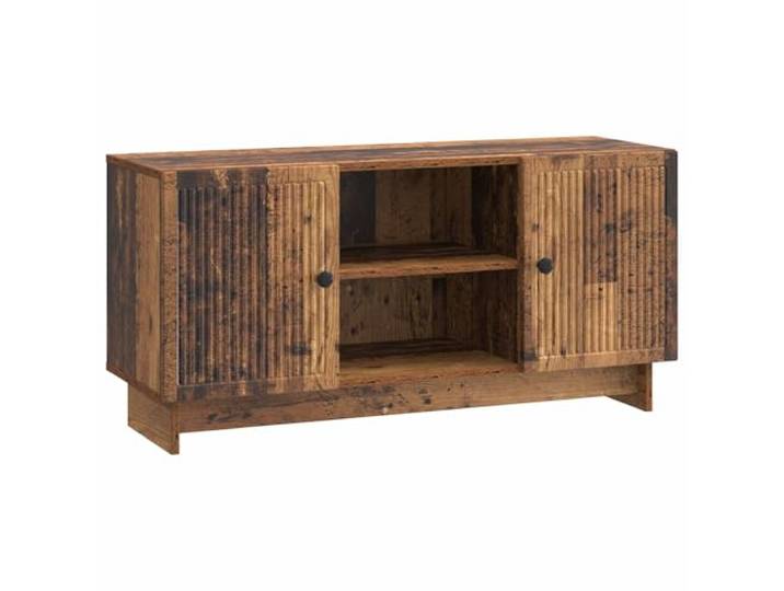 Favemtsl TV-Schrank 102x34,5x50 cm Lowboard Fernsehtisch Altholz-Optik Kompaktes Lowboard für Wohnzimmer und Schlafzimmer mit 2 Türen, verstellbarem Einlegeboden und Metallgriffen.