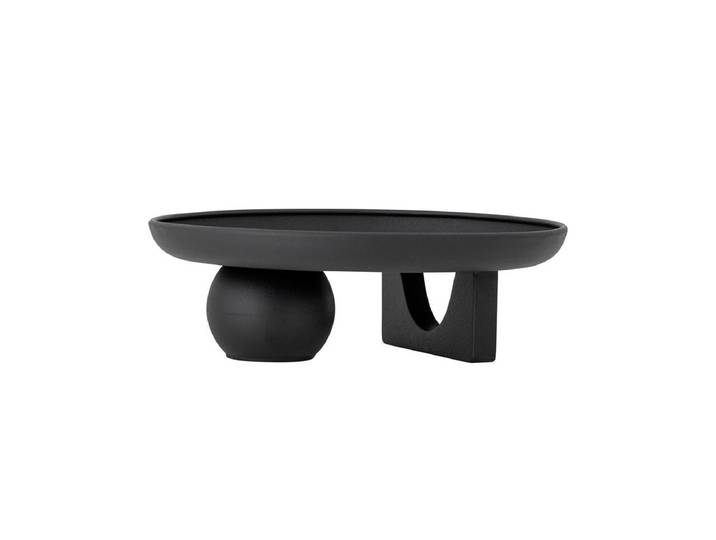 Tablett Obsidia – Skulpturales Designobjekt in Schwarz - Schwarz - Luxusbetten24