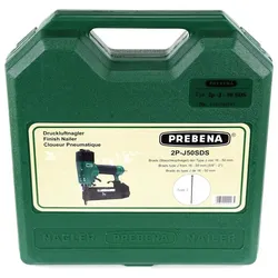 Prebena, Zubehör Druckluftwerkzeug, 2P-J50SDS Luftdruck Druckluftnagler 5-7 bar im Transportkoffer + 5000x Stauchkopfnägel Brads