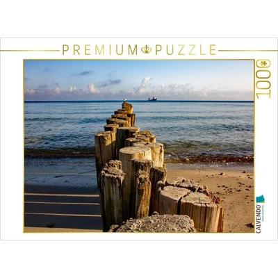 CALVENDO Puzzle Buhnen im Ostseebad Kühlungsborn - Blick aufs Meer | 1000 Teile Lege-Größe 64x48cm Foto-Puzzle für glückliche Stunden