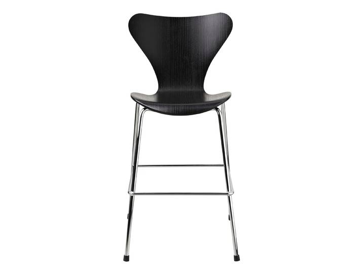 Fritz Hansen 3177 Series 7 Junior Stuhl Chrom Black