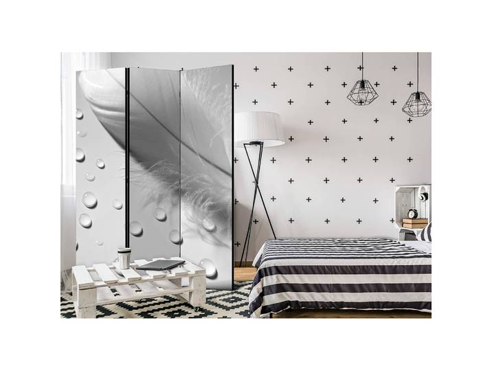Paravent White Feather Polaire Blanc 135 x 172 x 3cm