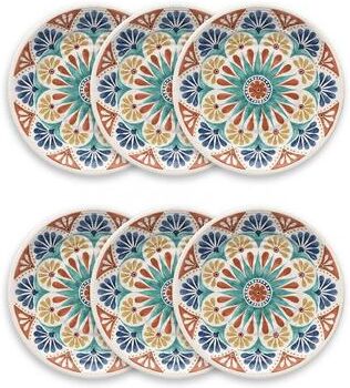 "Abode Homewares Desert Rio Planta Dinner Plate - Multicolor - 10.5"" - Set of 6"