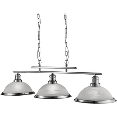 SEARCHLIGHT Hängeleuchte "Bistro 3Lt Bar Pendant", silber (satin, silber), 3, H: 27cm, 1 Stk., Leuchten, Hängeleuchte