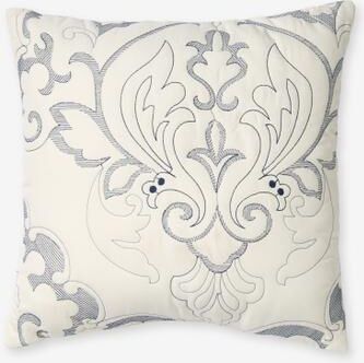 Amelia Square Pillow by BrylaneHome in Ivory Navy