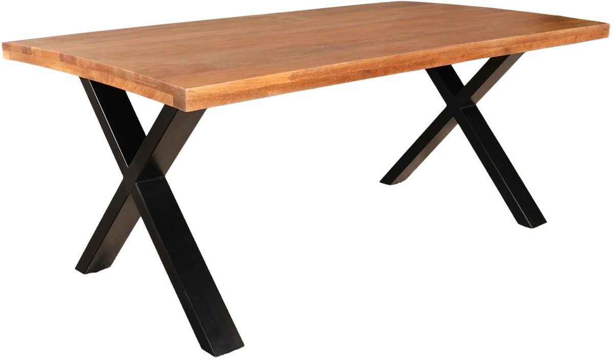 Lizzely Garden & Living Xavier Eettafel van mangohout met X-poot, Rechthoek, 200 cm